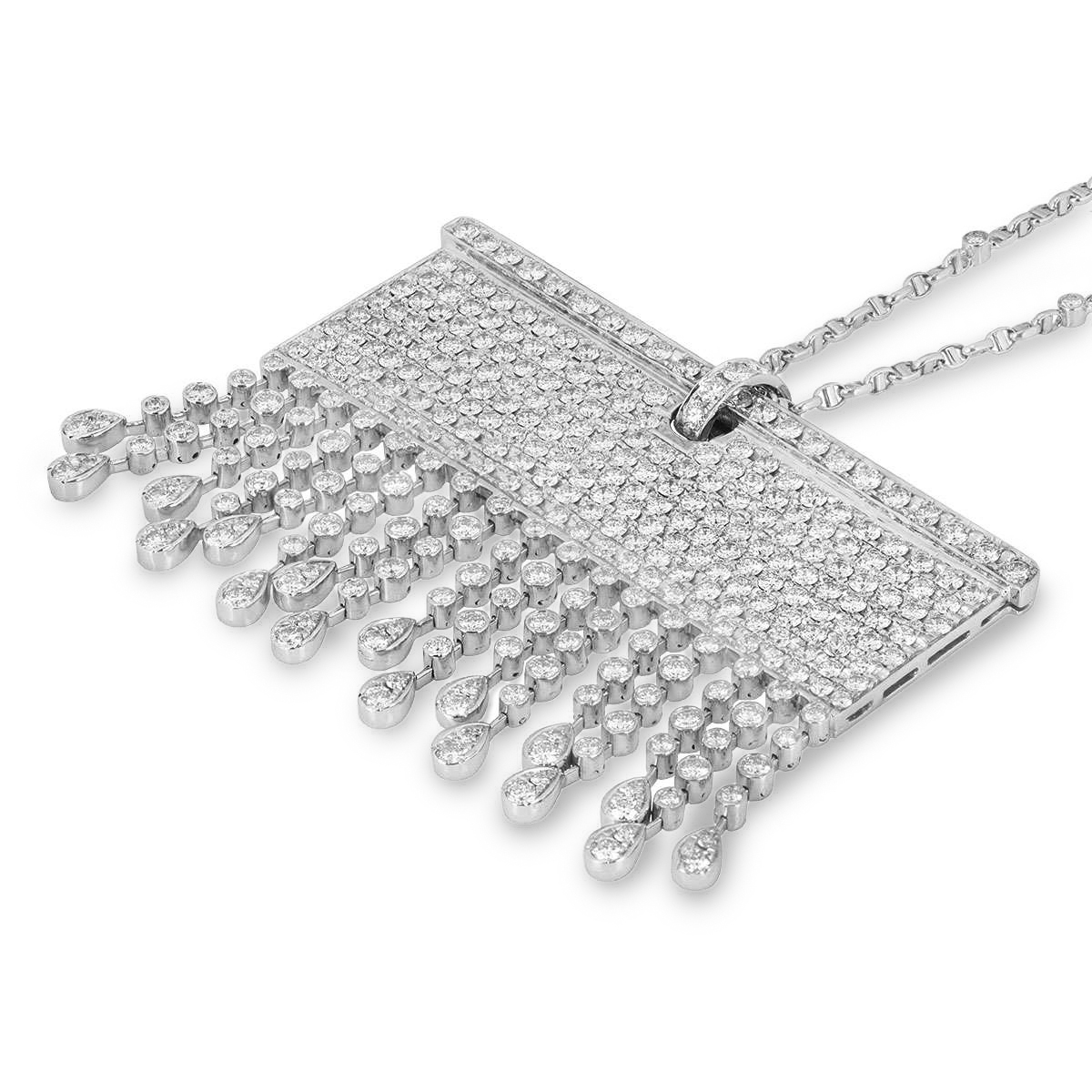 White Gold Fully Loaded Diamond Necklace 22.50ct TDW
